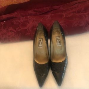 Gianni Versace Black Dress Shoe with 3 1/2 Heel.  Size 7 1/2  HOT SALE!